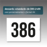 Dossards de 300 à 400 - en stock - A5 sans personnalisation - impression noire
